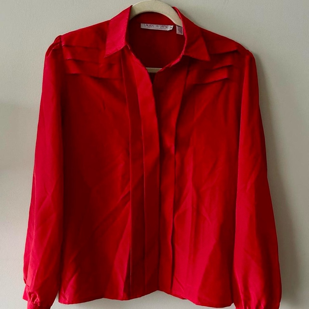 Vintage 1980s Laura and Jane Red Blouse